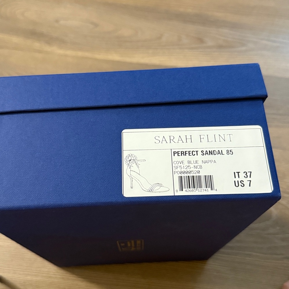 New Sarah Flint Perfect Sandal 85 in Cove Blue Nappa - Picture 10 of 10